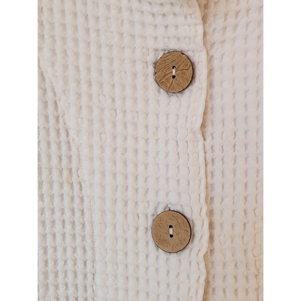 Focus Cardigan Sweater Size Medium Waffle Knit Artsy Woven Oversized - Picture 7 of 7